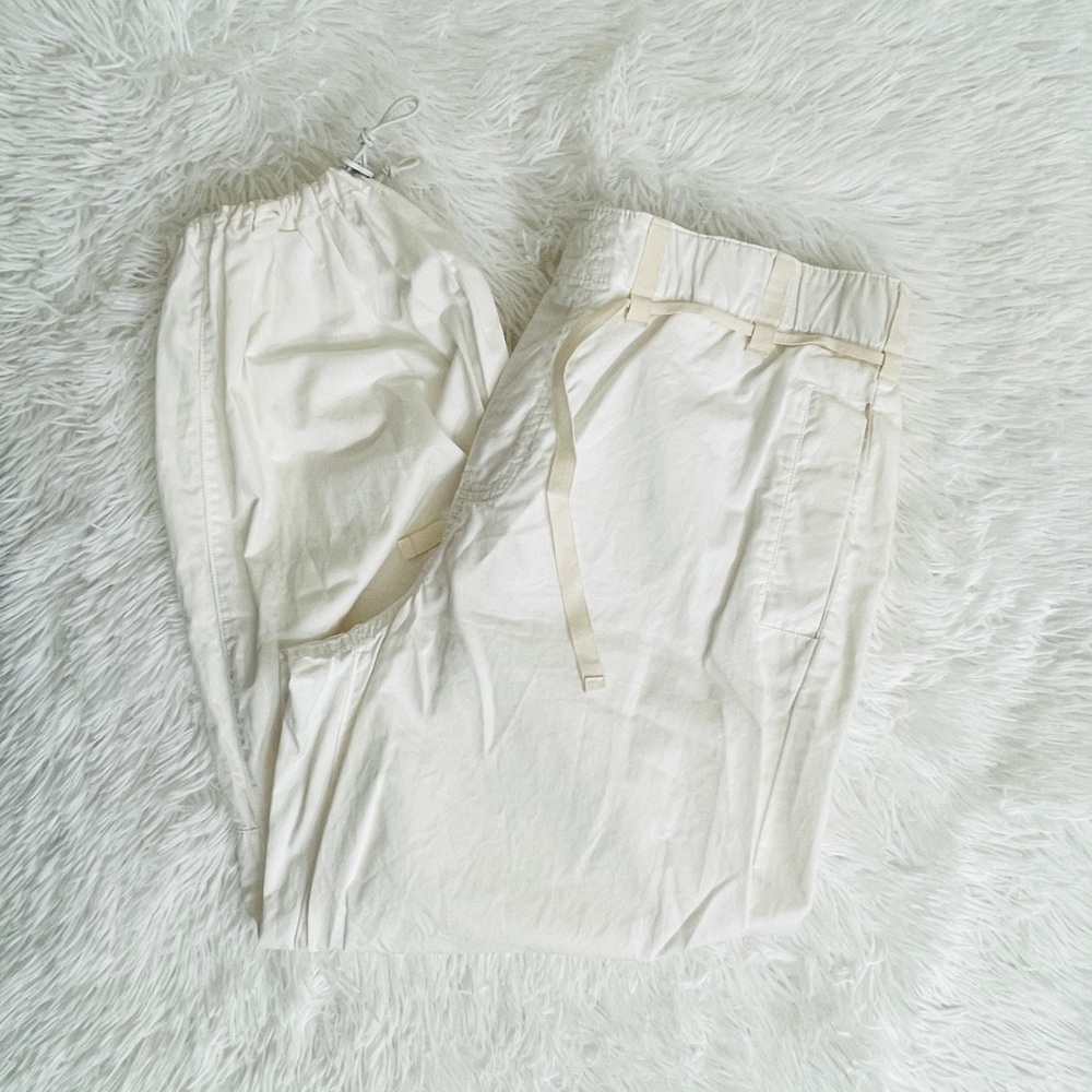 Anthropologie Pilcro Wide-Leg Women's Pants White Size M With Ankle Drawstring - Picture 5 of 11